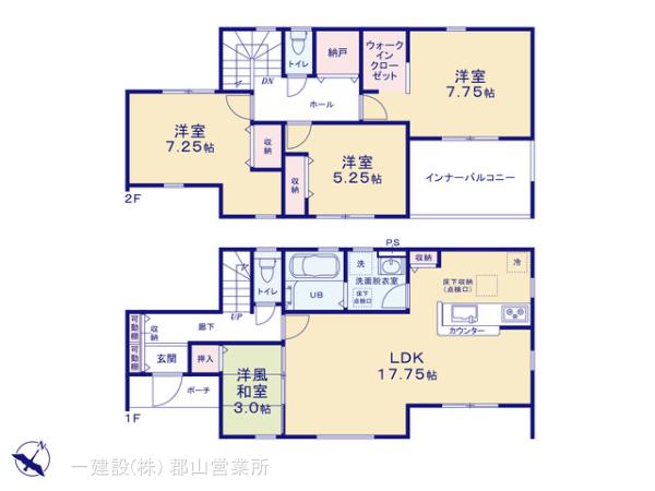 リーブルガーデン八島田八幡北第2の見取り図