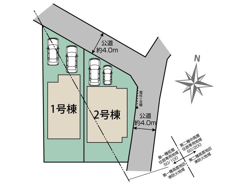 ブルーミングガーデン清瀬市中里２丁目２棟の見取り図