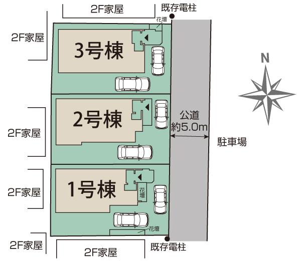 ブルーミングガーデン柏市南逆井３丁目３棟の見取り図