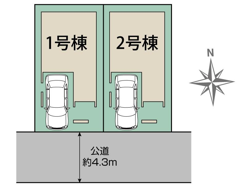 ブルーミングガーデン東大阪市大蓮東１丁目　２棟の見取り図