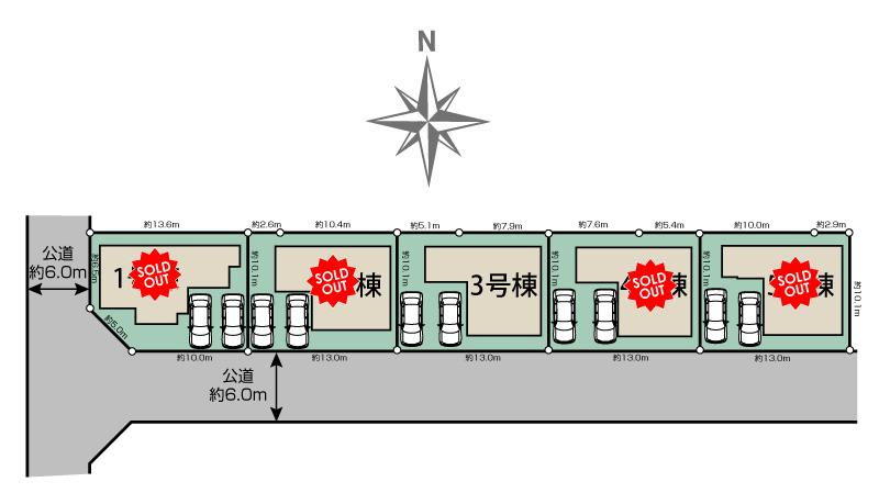 ブルーミングガーデン磯城郡川西町結崎２期５棟の見取り図