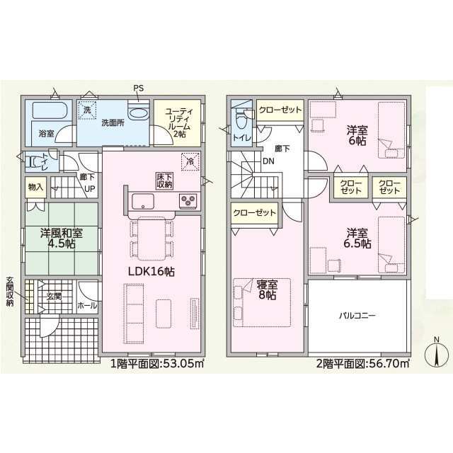 クレイドルガーデン坂井市丸岡町城北 第1の見取り図