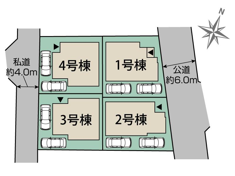 ブルーミングガーデン野田市花井４棟の見取り図