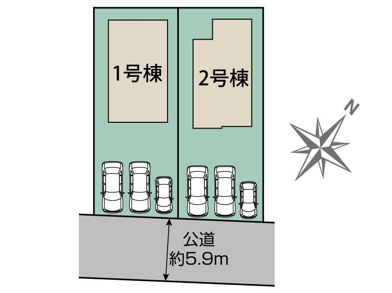 ブルーミングガーデン富谷市日吉台１丁目２棟の見取り図