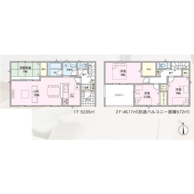 クレイドルガーデン南アルプス市鮎沢 第1の見取り図