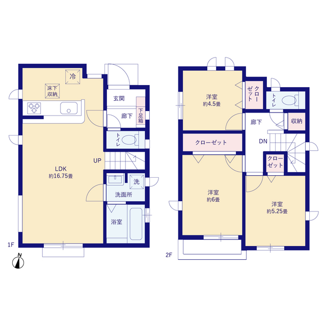 グラファーレ4213日野市程久保６期２棟の見取り図