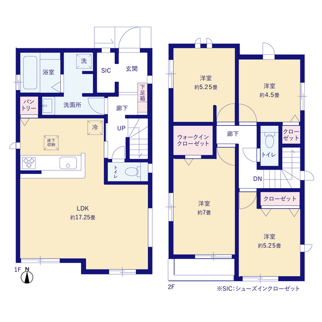 グラファーレ4213日野市多摩平９期４棟の見取り図