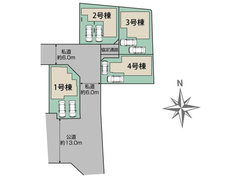 ブルーミングガーデン奈良市杏町４棟の見取り図
