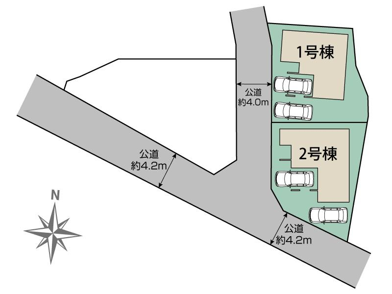 ブルーミングガーデン草加市新里町３棟の見取り図
