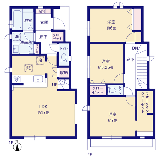 グラファーレ4221福生市福生７期２棟の見取り図