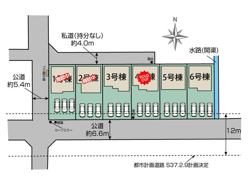 ブルーミングガーデン一宮市奥町６棟の見取り図