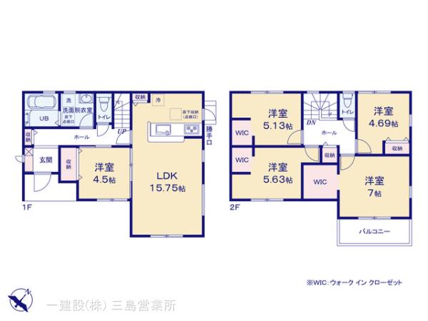 リーブルガーデン清水区興津東町の見取り図