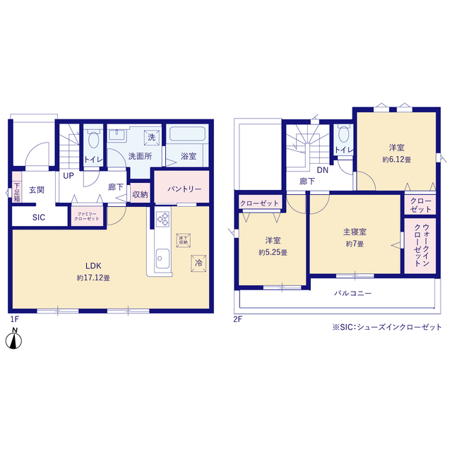 グラファーレ尾張旭市平子町北５棟の見取り図