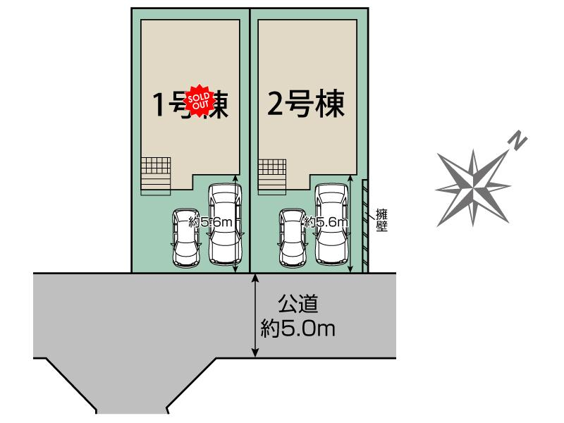 ブルーミングガーデン八千代市勝田台６丁目２棟の見取り図