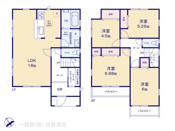 リーブルガーデン鎌ケ谷市丸山２丁目の見取り図