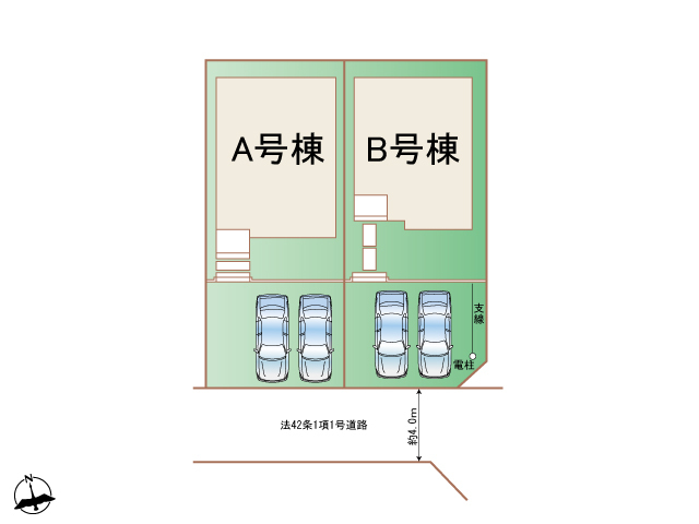 ハートフルタウン藤沢市鵠沼海岸6丁目4191番の見取り図