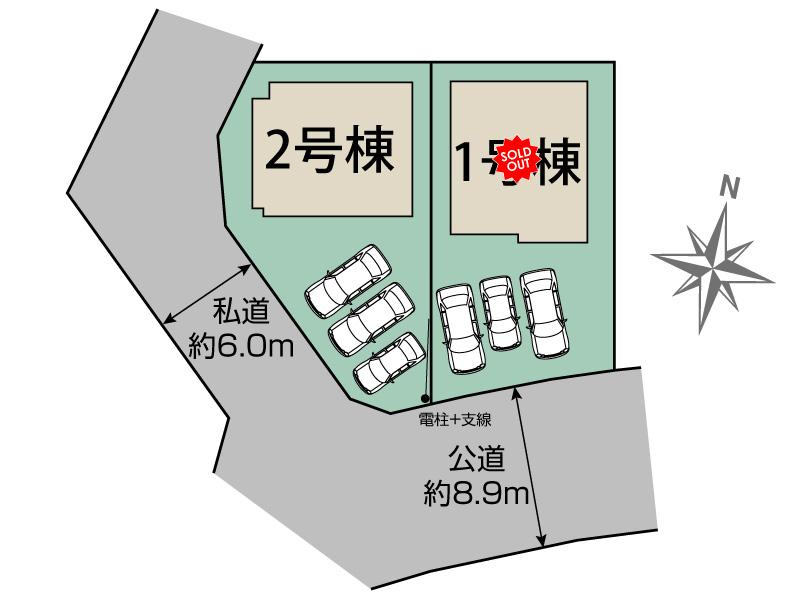 ブルーミングガーデン郡山市安積町南長久保一丁目２棟の見取り図