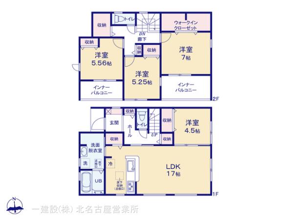 リーブルガーデン北名古屋市石橋郷第二の見取り図
