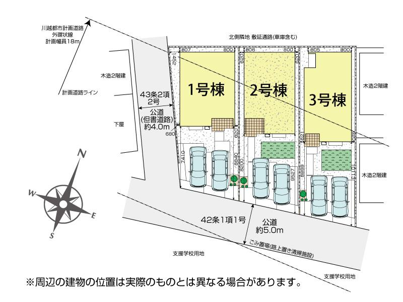 ブルーミングガーデン川越市笠幡３棟の見取り図