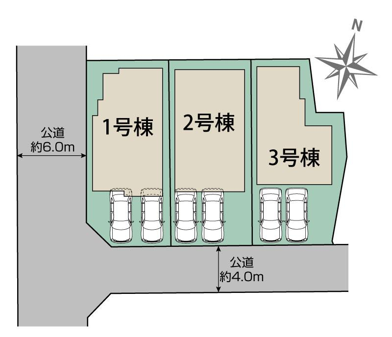 ブルーミングガーデン東海市富貴ノ台４丁目３棟の見取り図