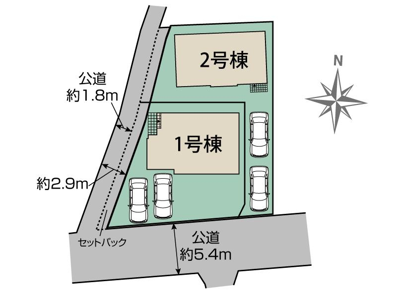 ブルーミングガーデン北九州市小倉北区清水１丁目２棟の見取り図