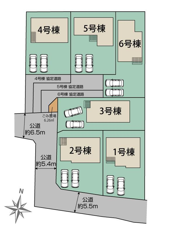 ブルーミングガーデン中間市垣生６棟の見取り図
