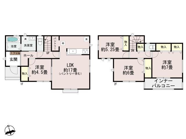 ハートフルタウン高崎市倉賀野町1848番の見取り図