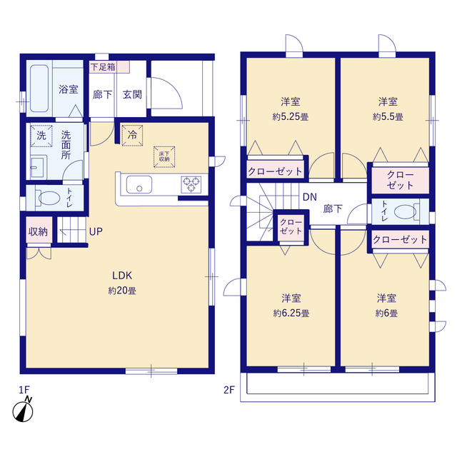グラファーレ4218厚木市棚沢２期１棟の見取り図