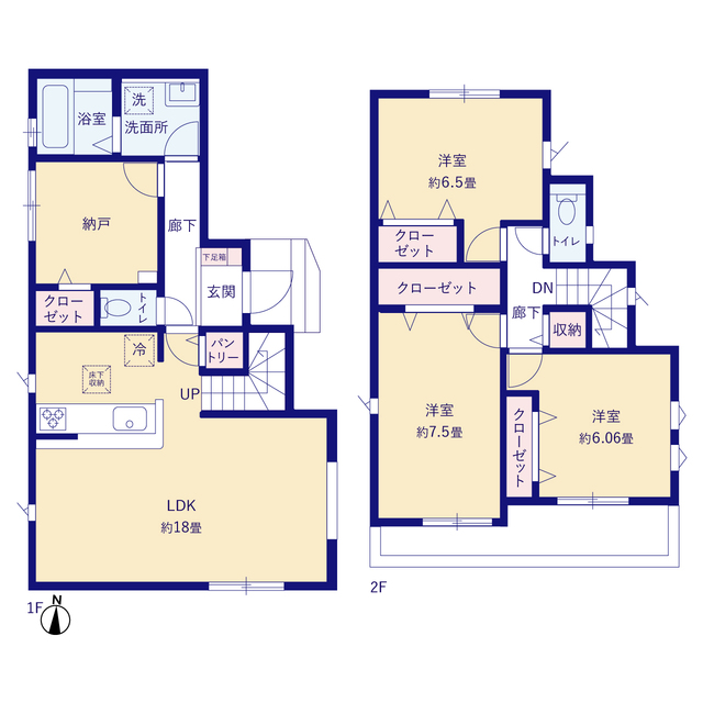 グラファーレ4244相模原市当麻６期２棟の見取り図