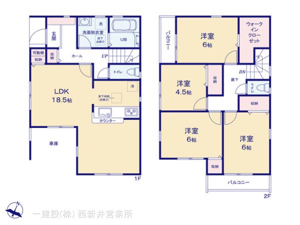 リーブルガーデン越谷市蒲生愛宕町の見取り図