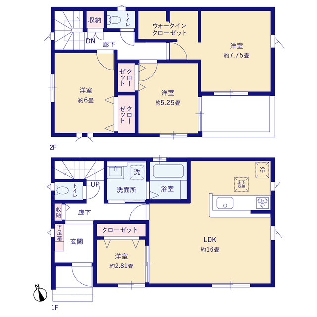 グラファーレ4308越谷市大泊６期１棟の見取り図