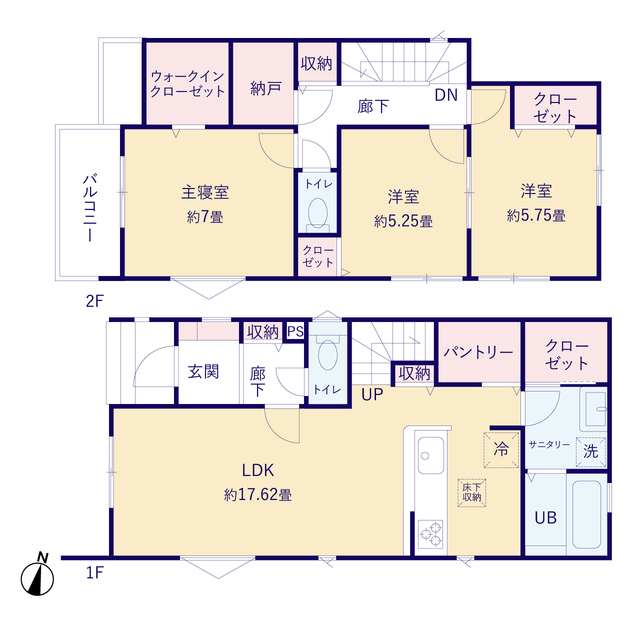 ティアラ4390東村山市秋津町６期５棟の見取り図
