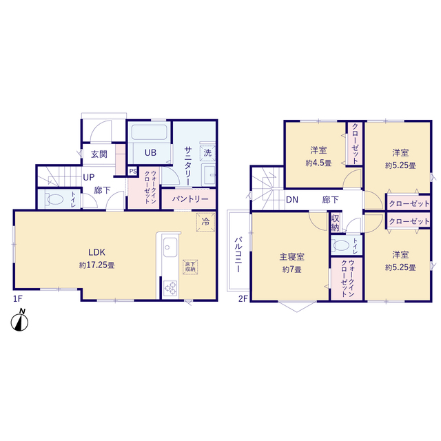 ティアラ4390東村山市秋津町６期５棟の見取り図