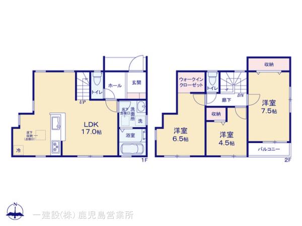 リーブルガーデン鹿児島市吉野町の見取り図