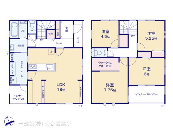 リーブルガーデン若林3丁目第3の見取り図