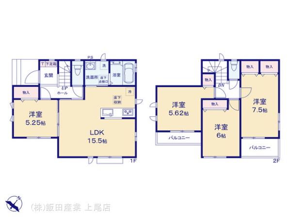 ハートフルタウン北本2丁目43番の見取り図
