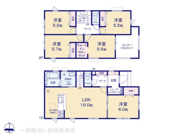 リーブルガーデン清水区三保6期の見取り図
