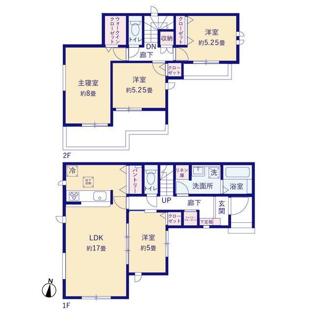 グラファーレ北名古屋市中之郷２期４棟の見取り図