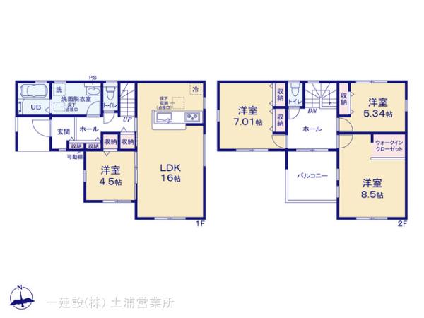 リーブルガーデン第3小美玉市羽鳥の見取り図