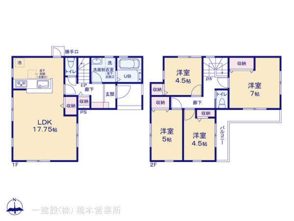 リーブルガーデン相模原上矢部第６の見取り図