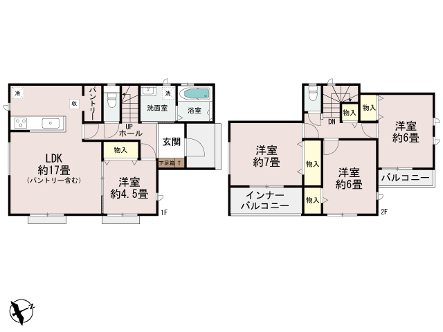 ハートフルタウン前橋市朝日町3丁目29番の見取り図
