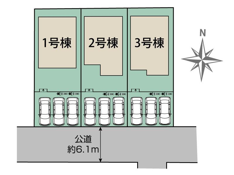 ブルーミングガーデン宇都宮市六道町２期　３棟の見取り図