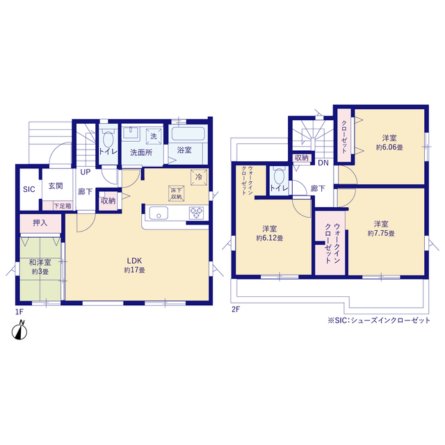 グラファーレ4348越谷市東大沢１０期１棟の見取り図