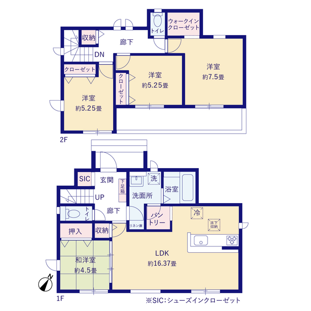 グラファーレ4249郡山市富田町１３期４棟の見取り図