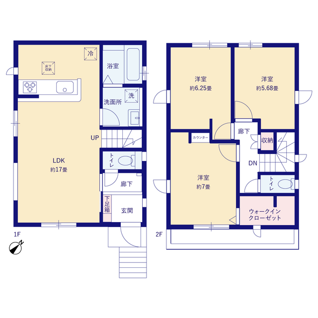 グラファーレ4367ふじみ野市滝３期２棟の見取り図