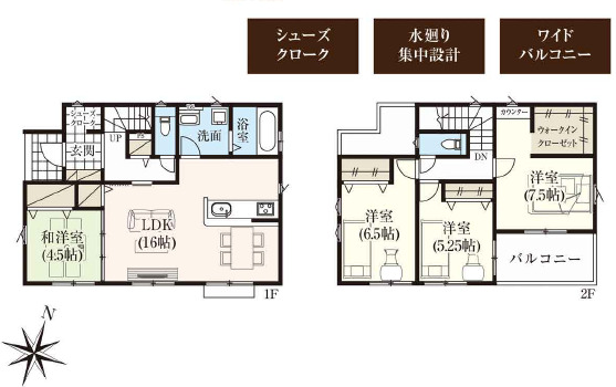 グラファーレ4234川島町中山１１期６棟の見取り図