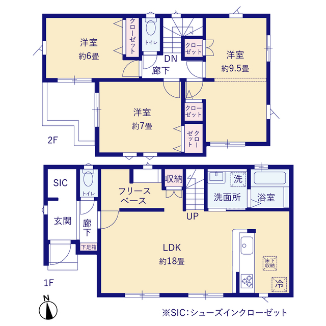 グラファーレ4287狭山市柏原１９期１棟の見取り図