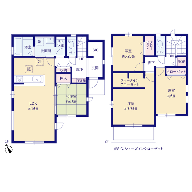 グラファーレ4324千葉市宮野木町２６期４棟の見取り図