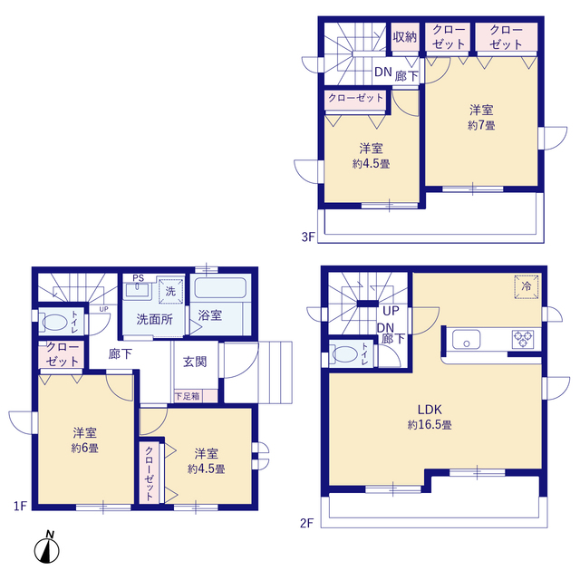 グラファーレ4358吉川市保５期１棟の見取り図