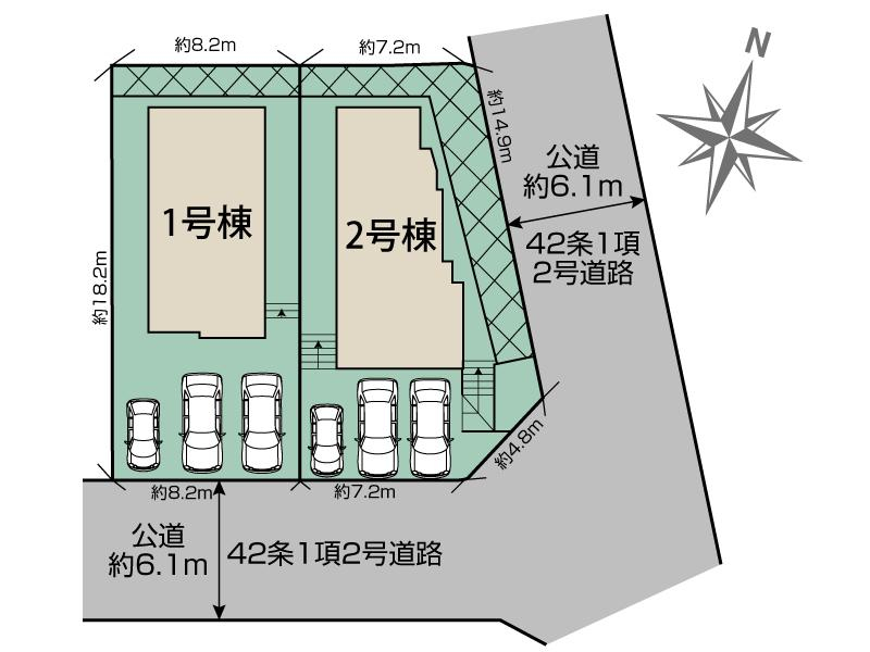 ブルーミングガーデン奈良市敷島町１丁目２棟の見取り図